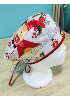 Műtős sapka - színes karácsonyi manós