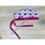 Műtős sapka - szines szives