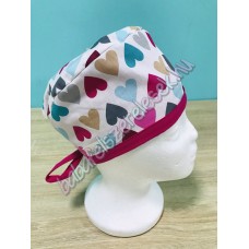 Műtős sapka - szines szives