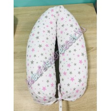 Szoptatós párna - szürke-rózsaszín csillagos