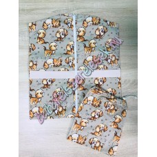 Szürke alapon ugató kutyás - ovizsák+tornazsák