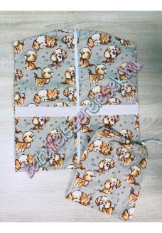 Szürke alapon ugató kutyás - ovizsák+tornazsák