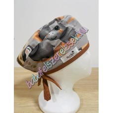 Műtős sapka - szürke dzsungeles