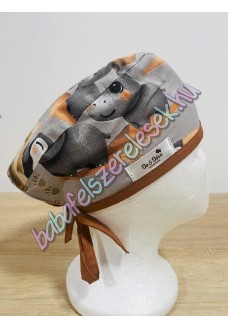 Műtős sapka - szürke dzsungeles