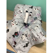 Babahordozó pléd - szürke kutyás