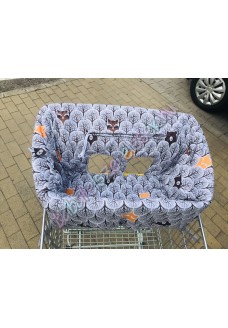 Szürke medvés bevásárlókocsi huzat