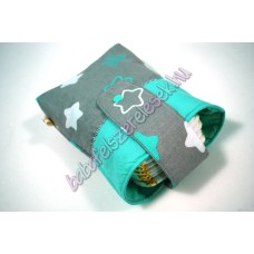 Szürke-menta csillagos csatos pelenkatároló