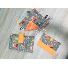 Szürke-narancssárga rókás babaváró csomag