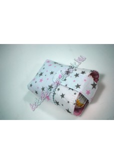 Szürke-rózsaszín csillagos csatos pelenkatároló
