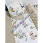 Exkluzív velvet babaágynemű szett - szafari állatos Exkluzív velvet babaágynemű szett - szafari állatos