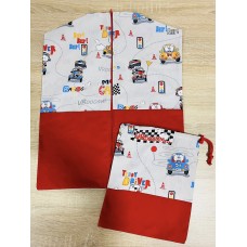 Versenyautós kombinált - Ovizsák+Tornazsák