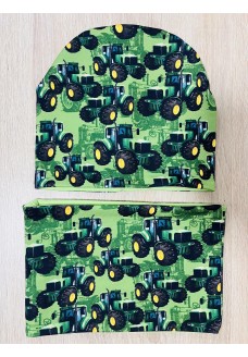 Sapka - csősál - zöld-fekete traktoros
