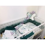 Exkluzív velvet babaágynemű szett - zöld eukaliptuszos Exkluzív velvet babaágynemű szett - zöld eukaliptuszos